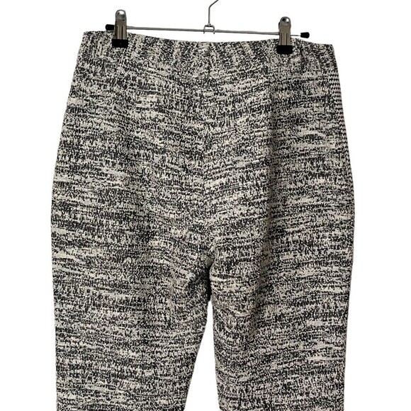 Sachin + Babi Tweed Flat Front Pants Cream Black Women’s Size 4 Zip Pocket Slim - Picture 6 of 13